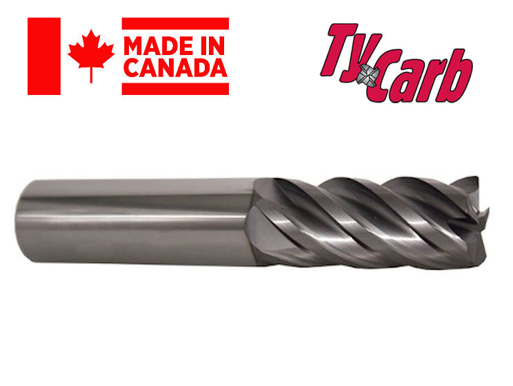 5/8" 4 Flute Variable Flute TiAlN Coated Carbide End Mill (0.060" Rad) - TyCarb