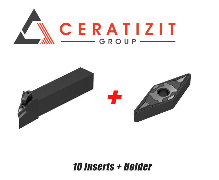 VNMG331EN-M50 CTCP115 Carbide Insert - Ceratizit (Includes 10pcs & 1" Shank Right-Hand Holder)